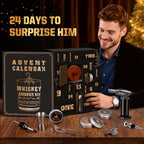 Whiskey Advent Calendar 2026 for Men, 24 Day Bourbon Smoker Infuser Kit for Cocktail and Whisky Lovers, Perfect Christmas for Husband, Dad, Boyfriend, Him(NO Butane, Glass)