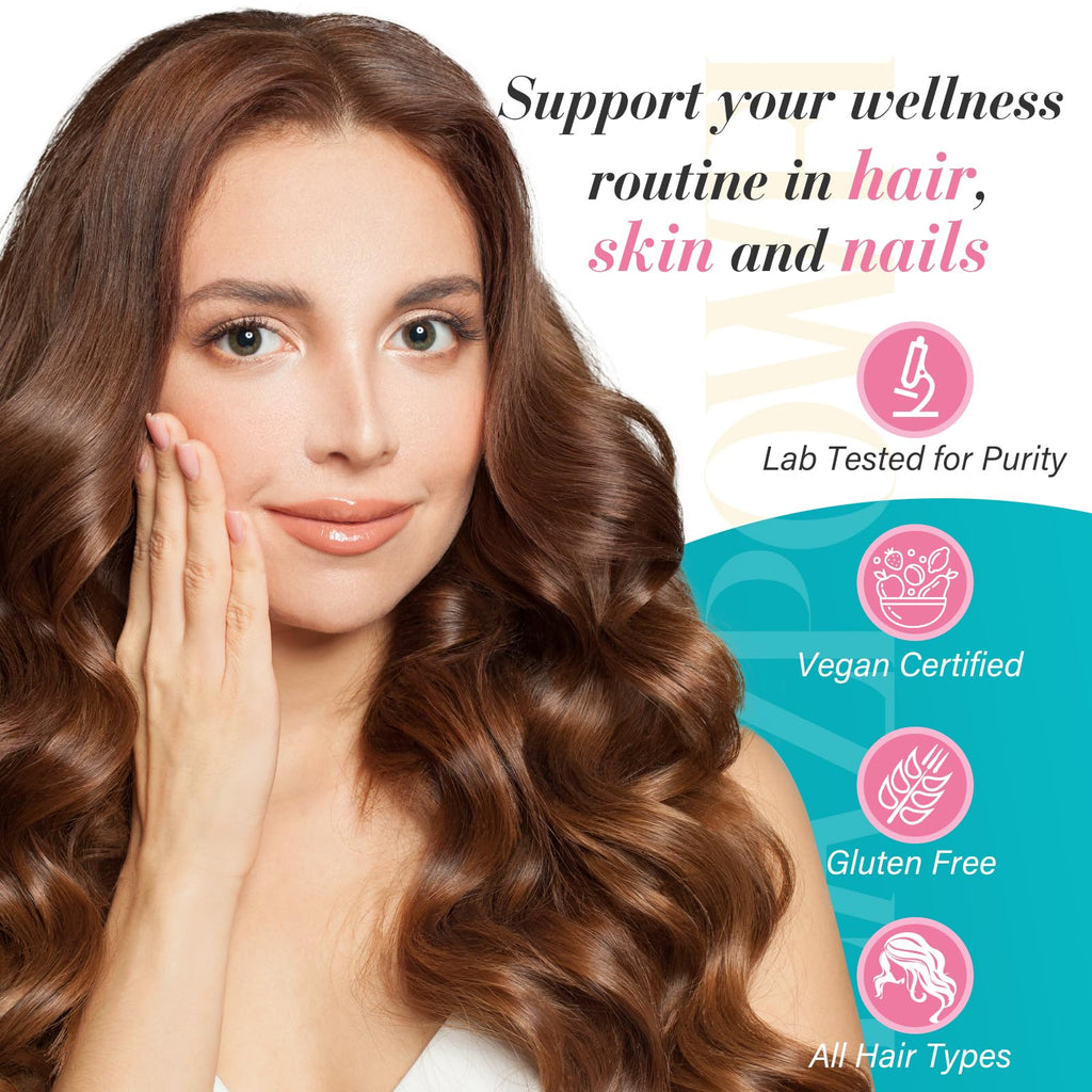 Lazpowfi Biotin Gummies -Hair Skin and Nails Vitamins for Men & Women, Vegan Vitamin B7, Supports Hair Growth and Stronger Nails,60 Day Supply-Raspberry-2 Pack
