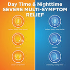 Amazon Basic Care Vapor Ice Day and Night Severe Cold and Flu Relief Caplets, Maximum Strength Multi-Symptom Medicine for Cough, Sore Throat, Nasal Congestion, 48 Count