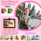Kids Instant Digital Cameras for Boys and Girls, 1080P HD Dual-Lens Selfie Digital Camera with Print Paper & TF Card, Christmas Birthday Gifts Toys for Toddler and Teenagers Age 3-16 Years Old