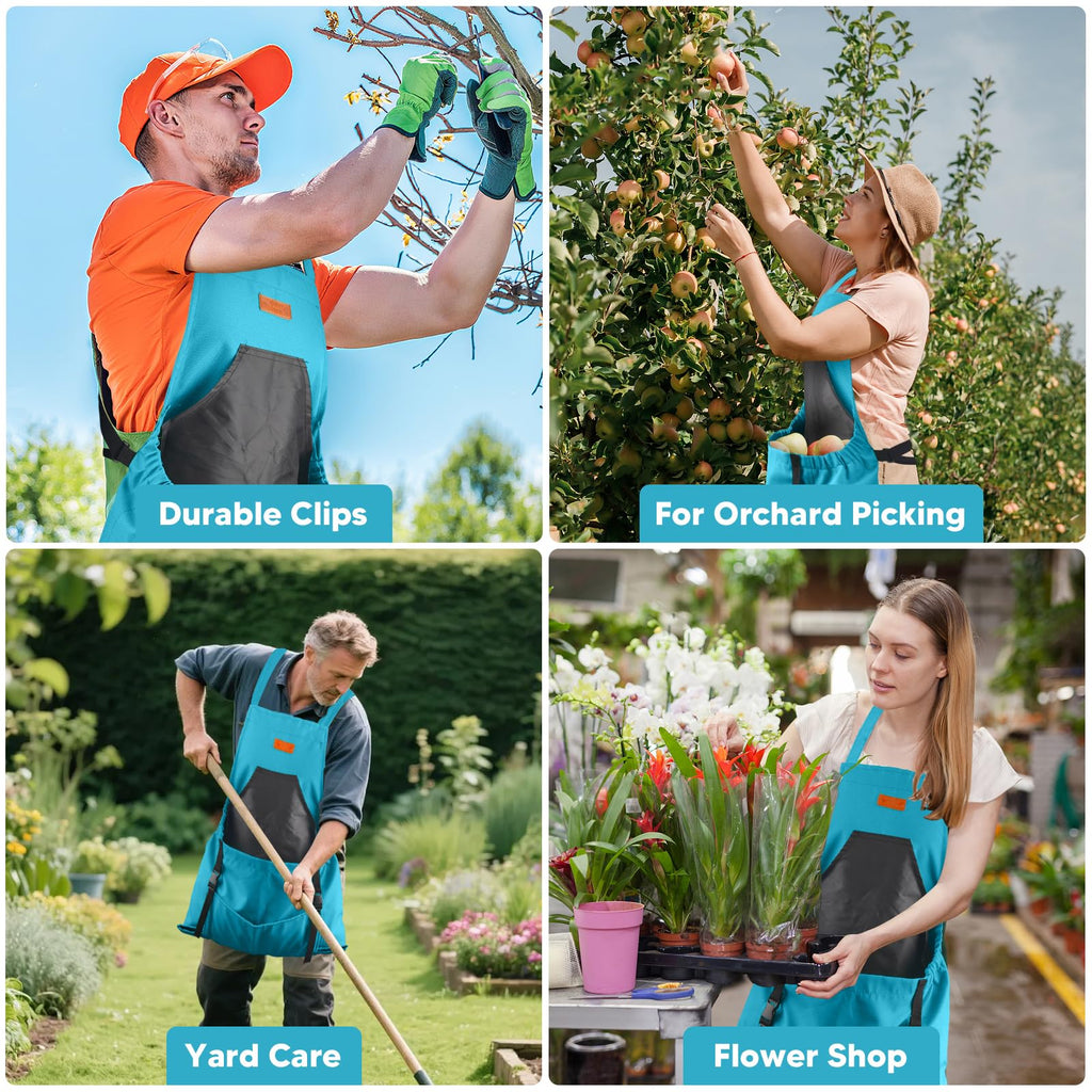 Gardening Apron with Bottom Quick Release Kangaroo Pocket for Women, Men