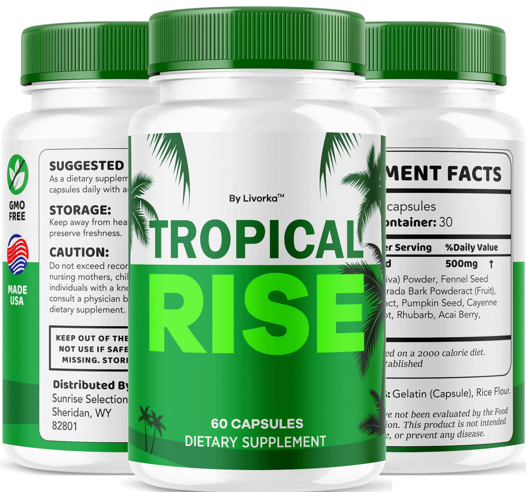 (3 Pack) Tropical Rise for Men Pills - Official TropicalRise Support Capsules All Natural Advanced Formula, Tropicalrise Supplement Pills for Overall Health & Wellness, 180 Capsules for 3 Months