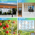 Superlong Bird Deterrents for Outside 12 Discs Stainless Steel, 4 Sets