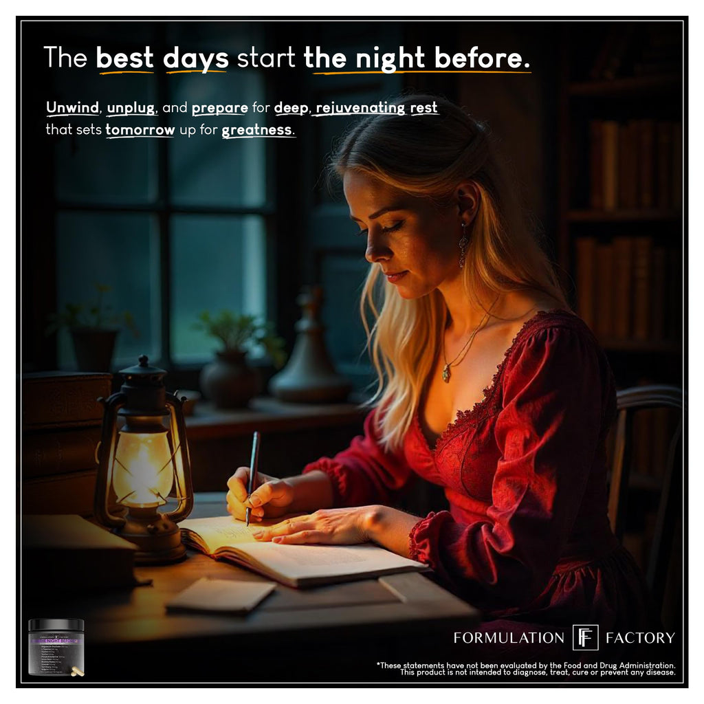 Formulation Factory The Night Before 10-in-1 Midnight Maximizer Sleep Supplement, Magnesium Glycinate, L-Theanine & More, Stress Relief, Relaxation, Focus (6 Month Supply, 360 Capsules)