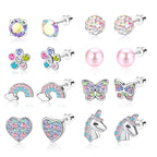 CASSIECA 8 Pairs Hypoallergenic Screw Back Earrings for Girls Kids