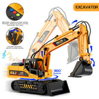 LerBao 2 Pack Large Construction Engineering Truck Toys,Moveable Claw Excavator & Lifting Back Dump Truck Toy for 3 4 5 6 7 8 Years Old Boys Kids Childs Toddlers Birthday