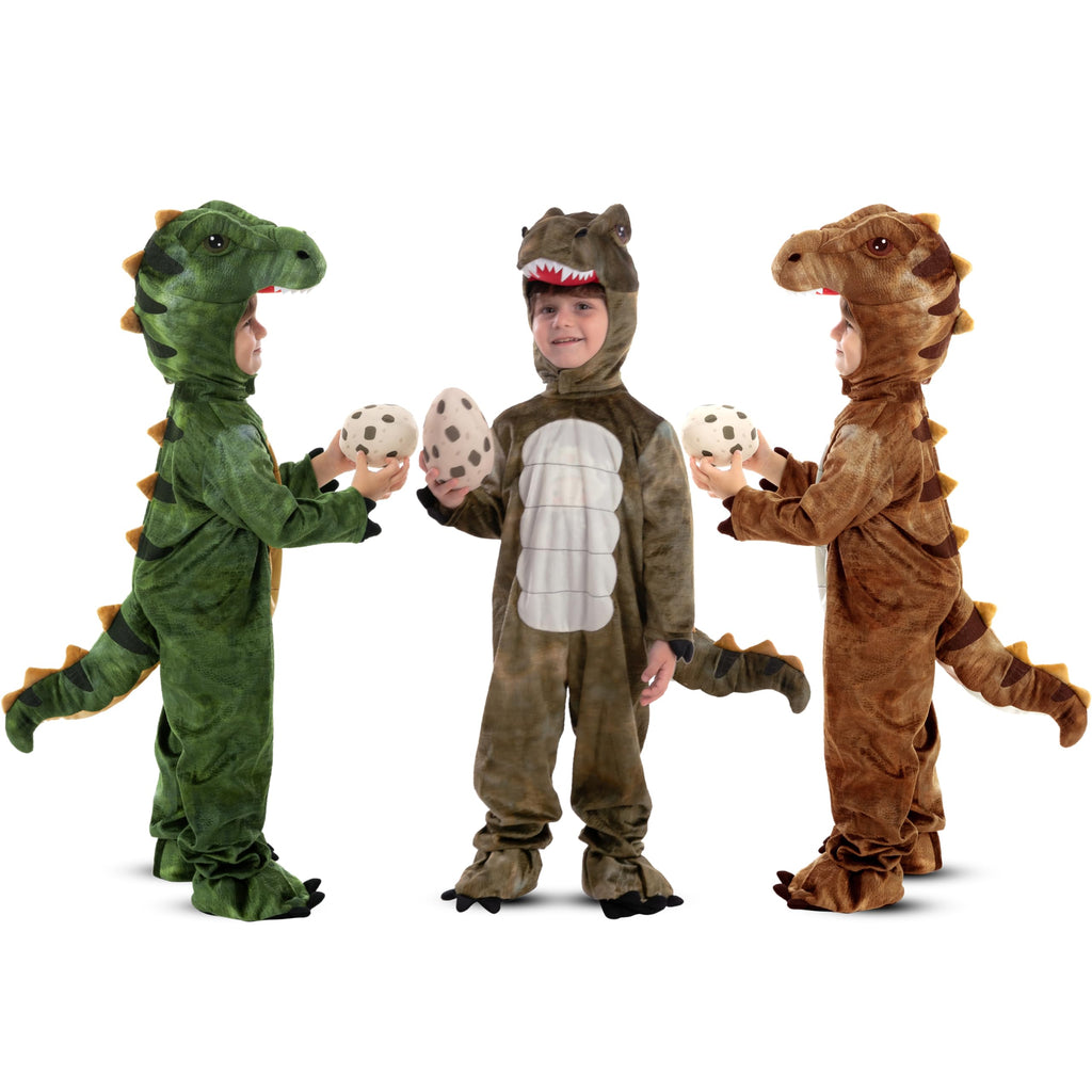 Spooktacular Creations Halloween Realistic T.rex Costume Outfit Dinosaur Jumpsuit with Egg for Kids Toddler Dress-up Party