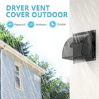 2 Pcs 4 Inch Dryer Vent Cover Outside, HG Power Metal Exterior Vent Cover with Removable Screen & Cushioned Non-Return Flap, Air Wall Vent for House, Range Hood, AC, Opening Diameter: 3.81" White