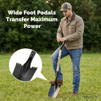 Shovel for Digging Round Point Garden 41 Inch D Wood Handle Steel Blade