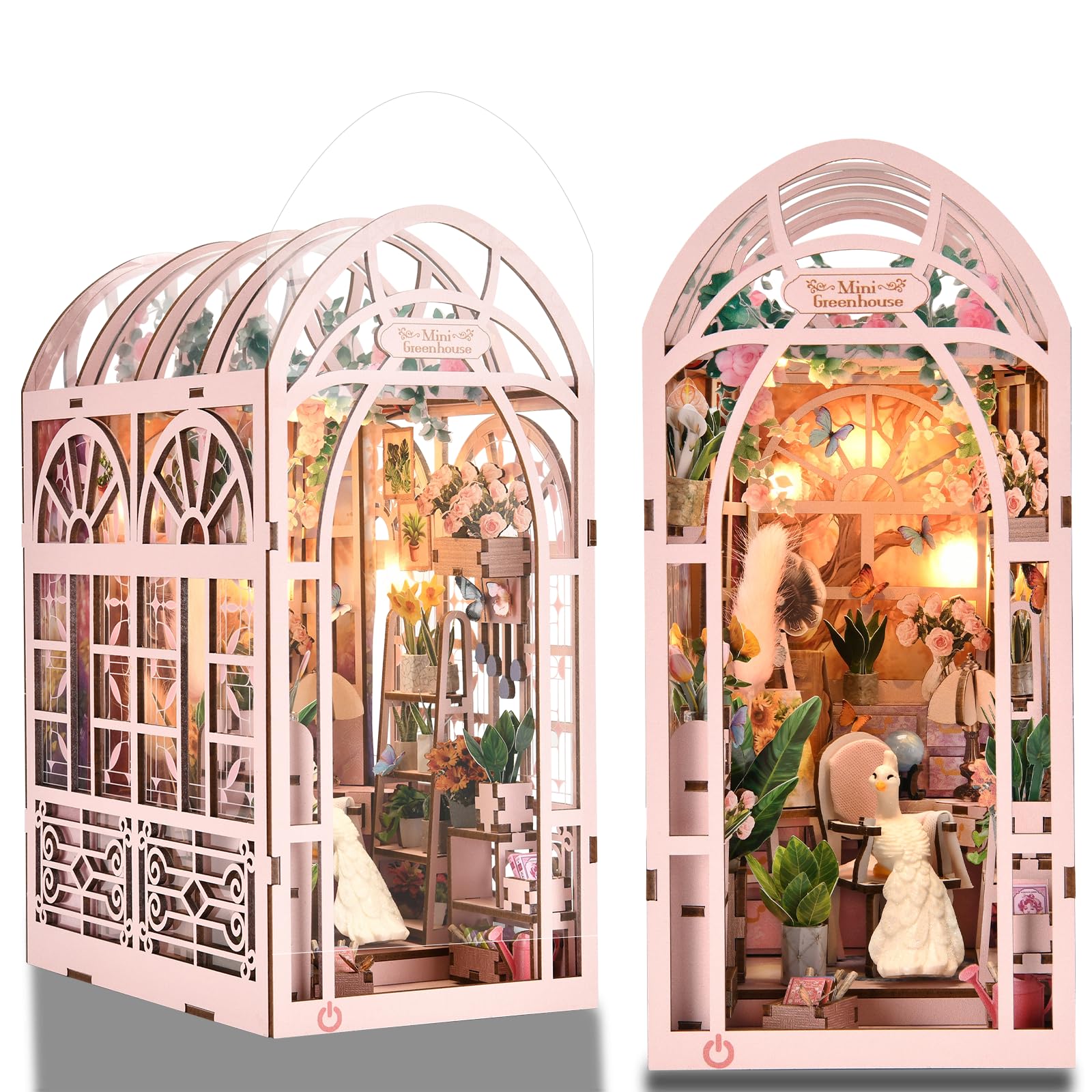 TOYQI DIY Book Nook Kit, Miniature House Dollhouse Kit for Adult and Teens, Book Nook Kits for Adults, Booknook Bookend Alley Model Build with Dust Cover