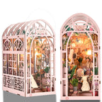 TOYQI DIY Book Nook Kit, Miniature House Dollhouse Kit for Adult and Teens, Book Nook Kits for Adults, Booknook Bookend Alley Model Build with Dust Cover