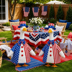 ENBOFID 4th of July Porch Goose Outfits, Patriotic Goose Outfits Costume for 23inch Plastic Cement Statue, Independence Day Goose Outfits Clothes for Outdoor Garden Patio Decor
