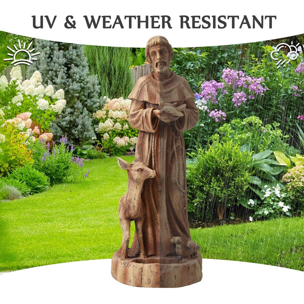 DSNAPE St Francis Garden Statue Bird Feeder 25" H Catholic Outdoor Statues