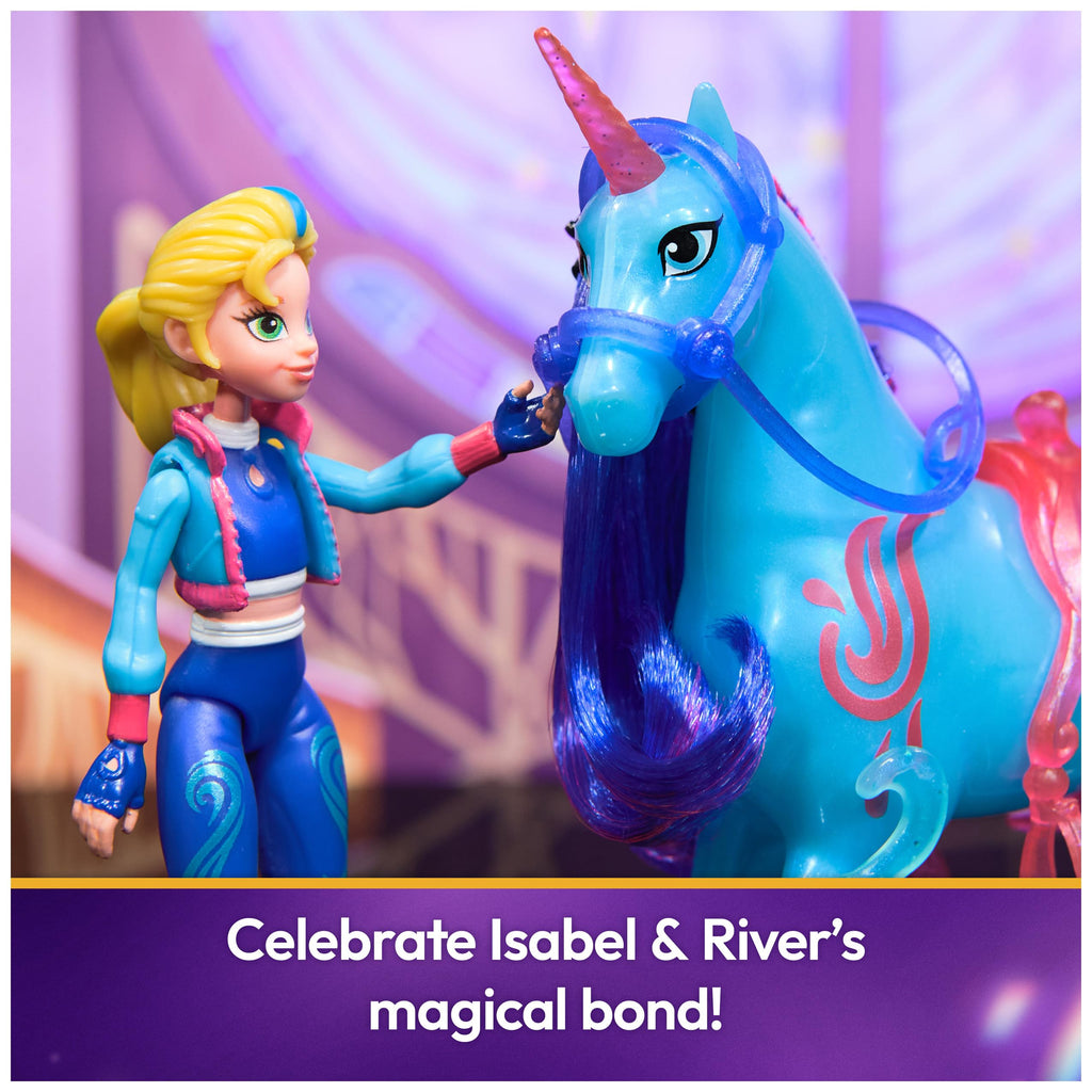 Unicorn Academy, Isabel & River Power of Friendship Set with Translucent Saddle & 2 Power Accessories, Dolls & Unicorn Toys for Girls Ages 4 and up