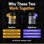 ONNIT Cognitive & Mood Support Bundle: Alpha Brain Nootropic Capsules (30 Count) + New Mood Stress Support Capsules (30 Count), IGEN Non-GMO Tested Focus, Mental Clarity, Relaxation & Sleep, 2 Pack