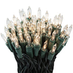 612 Vermont 100 Clear Incandescent Christmas Twinkle Lights on Green Wire