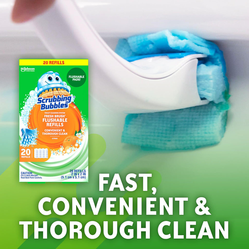 Scrubbing Bubbles Fresh Brush Flushable Cleaner Refills, 20 Count, (2-Pack)