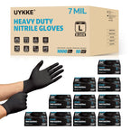 UYKKE Nitrile Gloves Disposable Rubber Latex Gloves Large Black Nitrile Glove Disposable Rubber Latex Mechanic HEAVY DUTY 7 Mil Glove