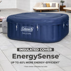 Coleman SaluSpa Atlantis AirJet Inflatable Hot Tub, 4 to 6 Person Square Portable Outdoor Spa with 140 Air Jets, App Control and EnergySense Insulated Cover, 71" x 28"