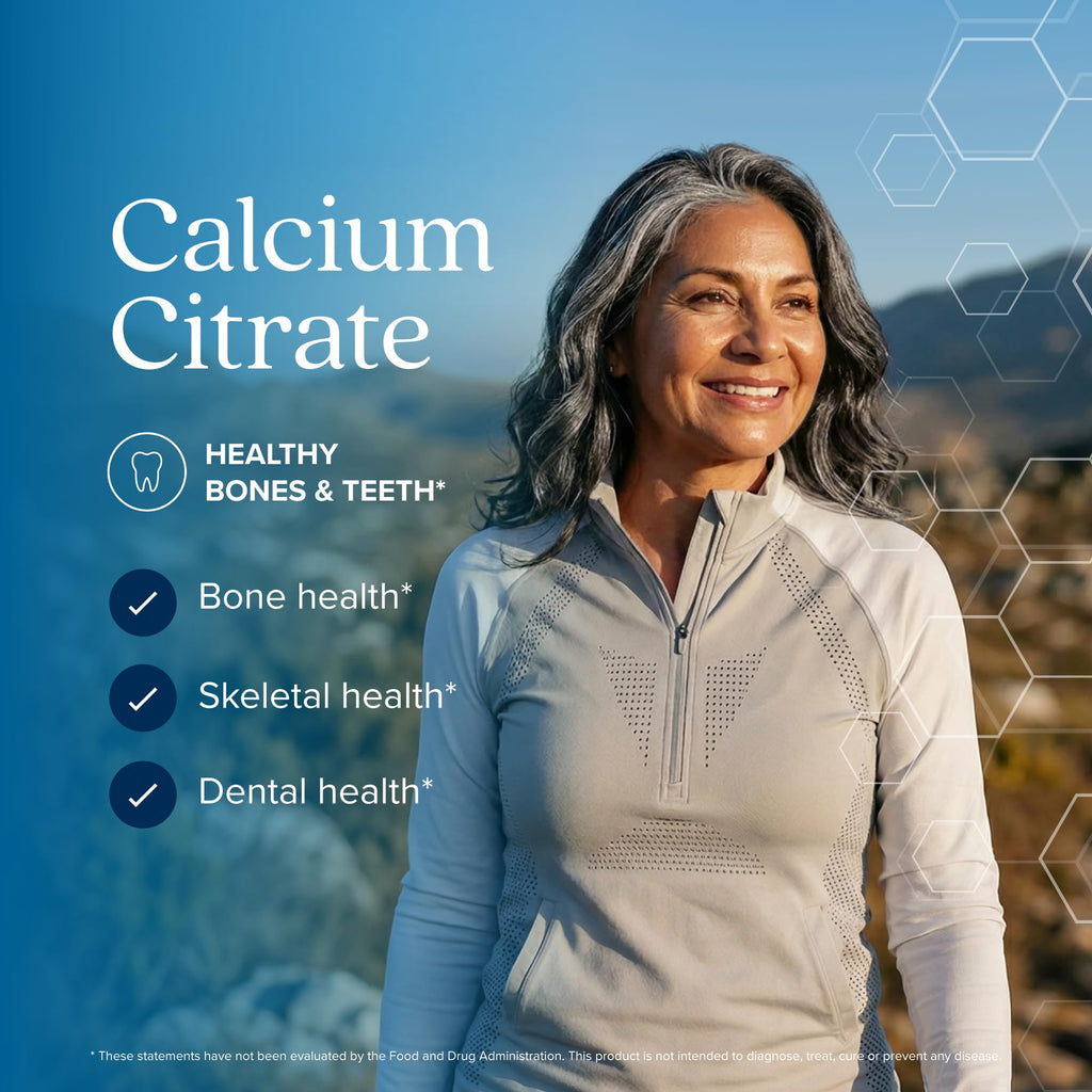 Calcium Citrate 1000mg | Healthy Bone & Teeth Support | High Absorption Cal Citrate | Gentle on Digestion | Vegan & Non-GMO | 3 Month Supply | Calcium Supplements for Women & Men | 365 Capsules