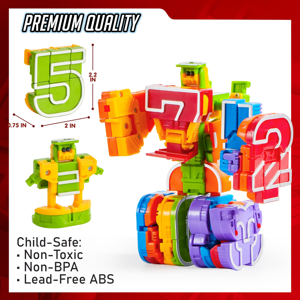 JOYIN 10 Pcs Number Bots Educational Toys, Number Bots, Action Figure Learning Toys, Christmas Birthday Gifts for Kids Boys Girls 3 4 5 6 Years Old