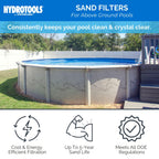 SWIMLINE HYDROTOOLS Complete Sand Filter System, 12" Tank - for Above-Ground Pools Up to 8,000 Gallons, Single Speed Pump, 0.3 THP, 1,980 GPH, 4-Way Multi-Port Valve, 42 lb Capacity