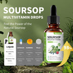 Guanábana Soursop Bitters Liquid Drops with Vitamin C, D3, B6, Soursop Fruit & Leaf Extract + 10 Bitters Botanicals for Immune Support Digestive Health Antioxidant Boost丨Non-GMO Vegan 120mL/4 Fl Oz