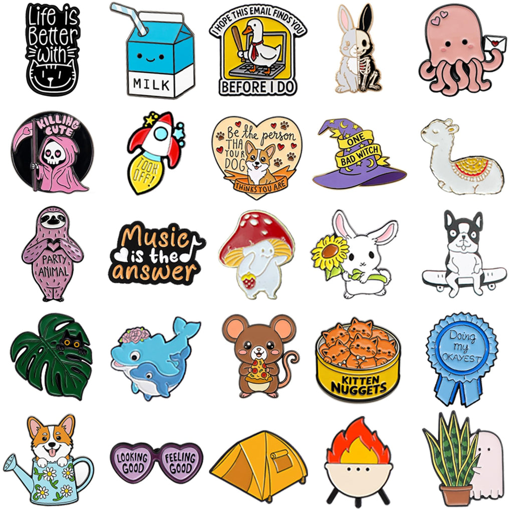 SINCCO Cute Enamel Backpack Pins, Funny Anime Lapel Pin Bulk Set
