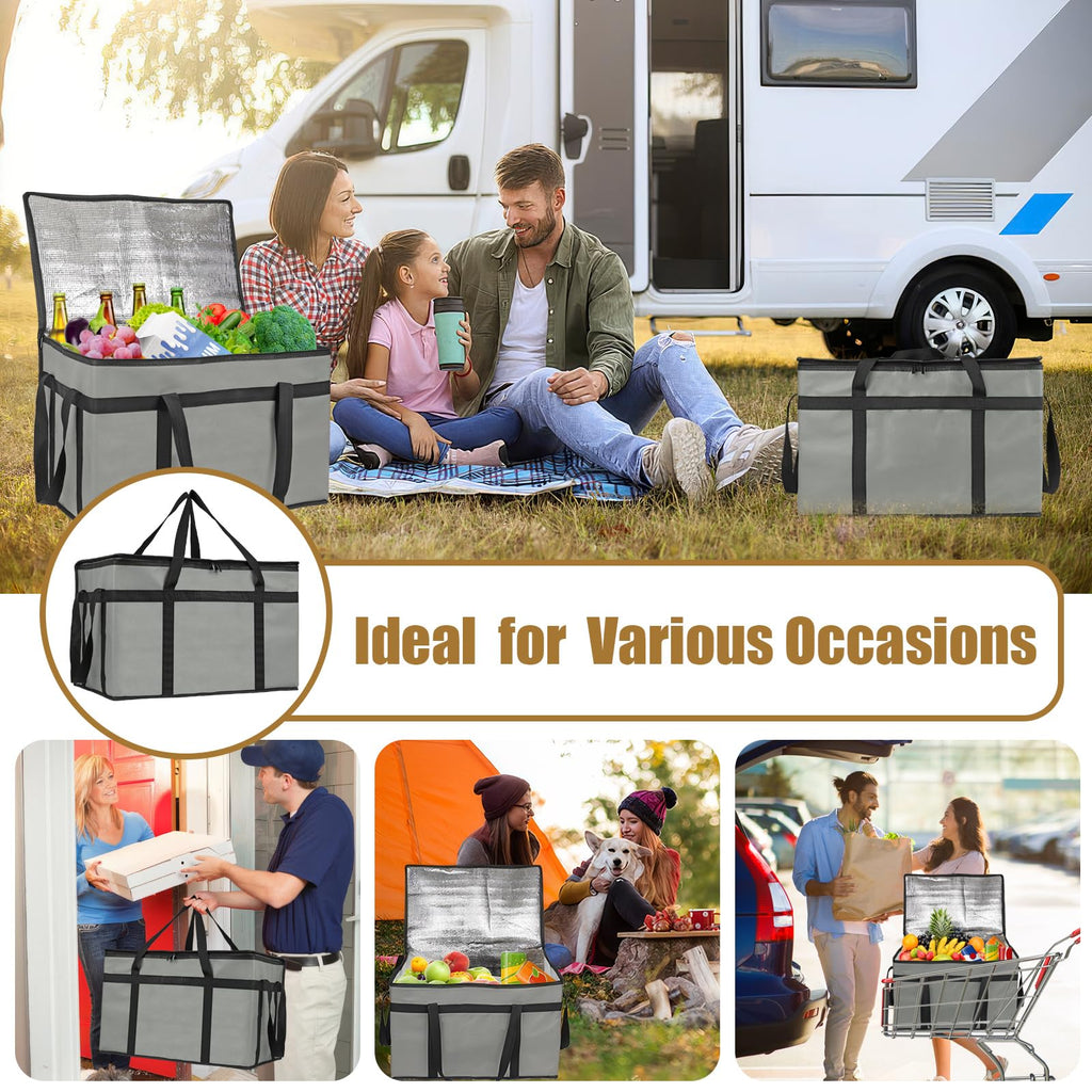 2 Pack Insulated Food Delivery Bag, XXXL Catering Bag for Keep Food Warming