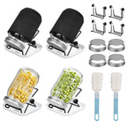 Wnfou 4 Pack Sprouting Jar Kit with Wide Mouth Mason Jars, Sprouting Lids, Stands, Drip Trays and Brushes, Seed Sprouter Set for Growing Broccoli, Mung Bean and Fresh Sprouts for Indoor Kitchen Use