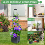 MQUPIN 2 Pack Tomato Planter with Trellis, 57" Self-Watering Raised Garden Bed Planter Box for Climbing Plants Vine Flowers Vegetables, Tomato Cage for Indoor Outdoor Patio Greenhouse