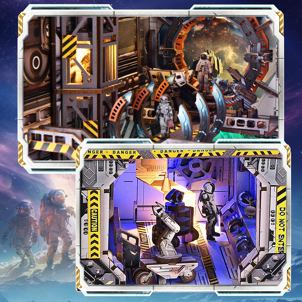 TOYQI DIY Book Nook Kit, Miniature House Dollhouse Kit for Adult and Teens, Book Nook Kits for Adults, Booknook Bookend Alley Model Build with Dust Cover