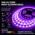 PIZHLO 50 Foot Black Light Strips & Remote, Dimmable Flexible 900 LEDs