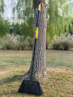 Xifando Four-Section Rod Long-Handled Broom,Heavy-Duty Broom, Angle Broom for Outdoor/Indoor（Black+Blue）