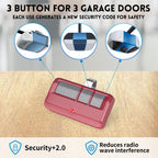 2 for Chamberlain LiftMaster Craftsman Garage Door Opener Remote 893LM 893Max 971LM Universal, Red