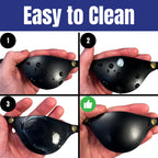 Black Leather Eye Patch with Adjustable Band - Comfortable Medical Eye Patch for Left or Right Eye, Suitable for Eyeglass Wearers