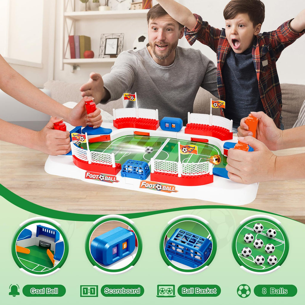 Mini Foosball Table Soccer Board Games for Kids&Adults Indoor Tabletop Football Toys Pinball Machine Family Game & Birthday Christmas Soccer Gifts for Boys 6 7 8-12 Years