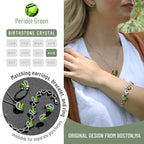 Leafael Gift Necklaces for Women, Infinity Love Birthstone Heart Pendant, Peridot Green Crystal for August, Birthday Jewelry for Her, Mom, and Wife, Silver Plated, 18" + 2" Chain