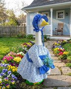 Fall Summer Porch Goose Outfits, Floral Dress & Hat Fits 23" Statue