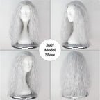 Witch Wig Old Lady Wig Women Long Grey Curly Costume Cosplay Wig