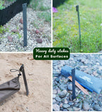 20Pcs 10In Balck Metal No Installation Landscape Edging Stakes