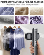 OGHom Steamer for Clothes, 110-240V Travel Steamer & Iron 2 in 1, 1000W Powerful Steam, Portable Handheld Garment Wrinkle Remover, 30s Fast Heat-Up with Dry& 2-Steam Control, for Global & Europe-Black