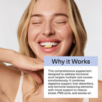 CLEARSTEM - MINDBODYSKIN Hormonal Acne Supplement (5-HTP) - Natural DIM Supplement - Skin Care Vitamins - Hormone Balance, Antioxidants - Gluten Free, Cruelty Free - 30 Servings, 90 Capsules