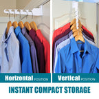 Wonder Hanger Over The Door 2-Pack Organizer for Clothes Hangers, Space-Saving Cascading Hanger Hooks, White
