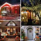 Solar House Numbers for Outside, 45 LED Lighted Address Sign for House Yard, 39inch Tall In Ground & Wall Mount, IP65 Waterproof Solar Powered Address Sign with Cool White or Warm White(Black)