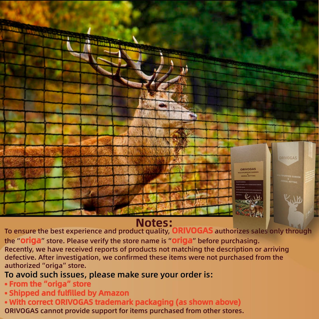 ORIVOGAS Deer Fence Netting,Plastic Mesh Fence 6.5x50ft,Reinforced Edges 55gsm Heavy Duty Animal Barrier,Ideal for Garden Netting,Against Bird,Temporary Fence,Fruit Plant Protection,Black