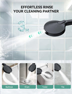Magichome Shower Head with Handheld, High Pressure 10-Spray Detachable Chrome Showerhead with Stainless Steel Hose, Black