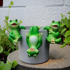 LithosKryos 3 PCS Playful Frog Statues Pot Hugger Decorations for Plant, Miniature Frog Figurines,Women Gifts,Garden Decor Outdoor, Suitable for Flower, Courtyard and Lawn Decorations