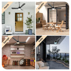 PBLALA Ceiling Fans with Lights,36.5" Plug in Ceiling Fan Light,Gazebo Fan Light,LED Fan Light Hanging with Hook,Hook Type Fan,45W,3000-6500k,Remote Control,Portable Fan for Patios,Pergola