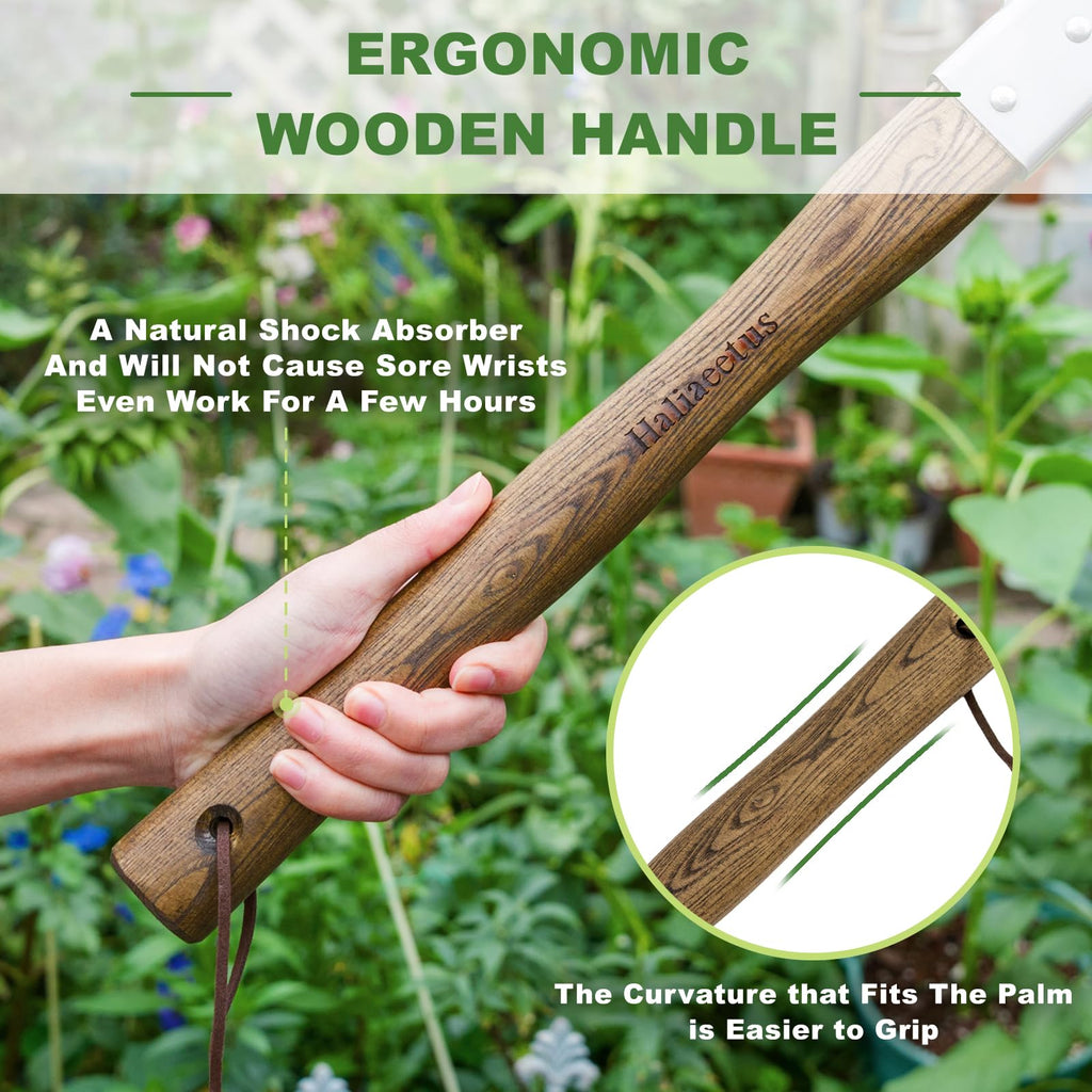 Haliaeetus Pick Axe, Stainless Steel Mattock, Garden Pick with Wood Handle